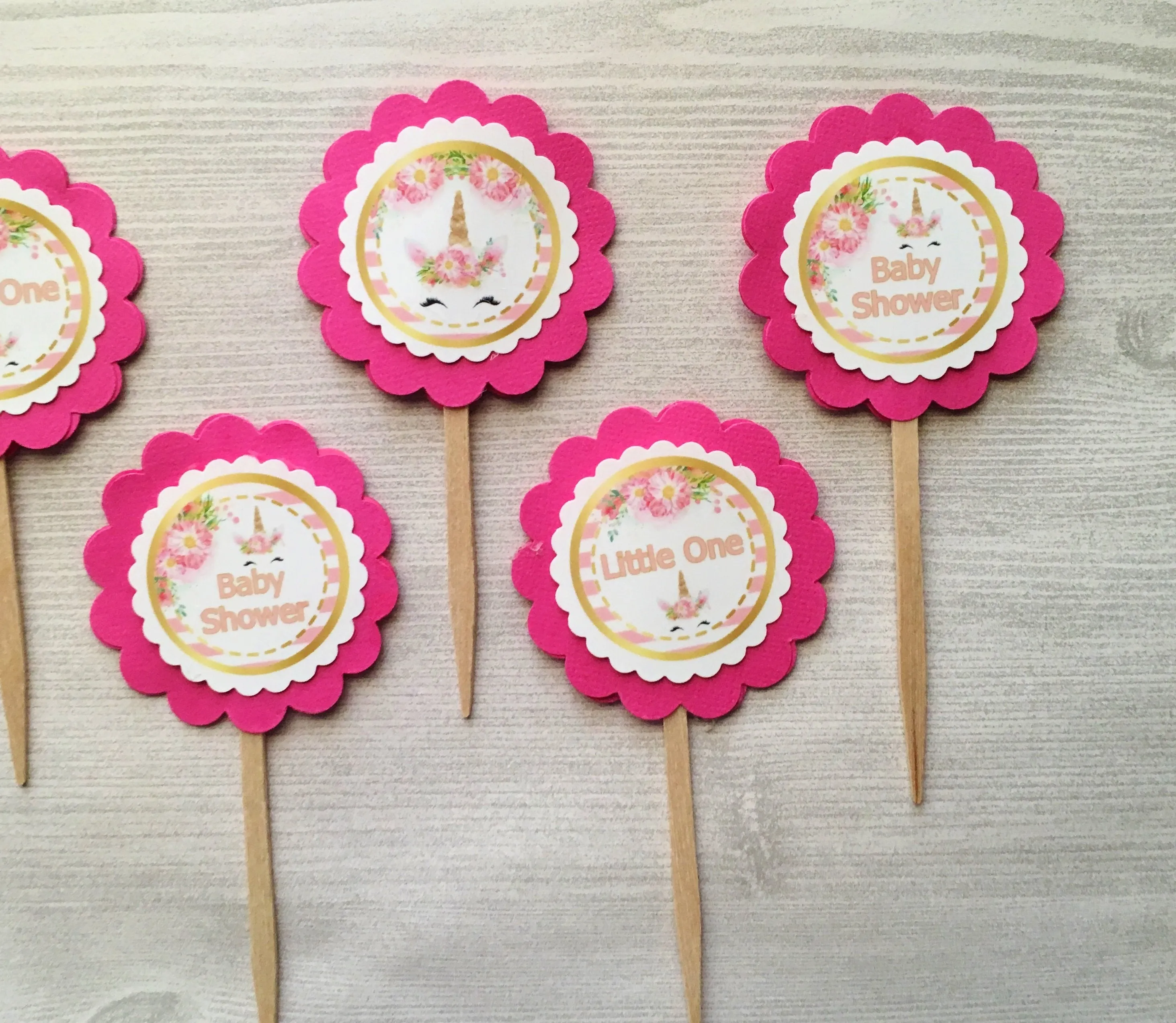 Baby Shower Cupcake Toppers, Set of 6