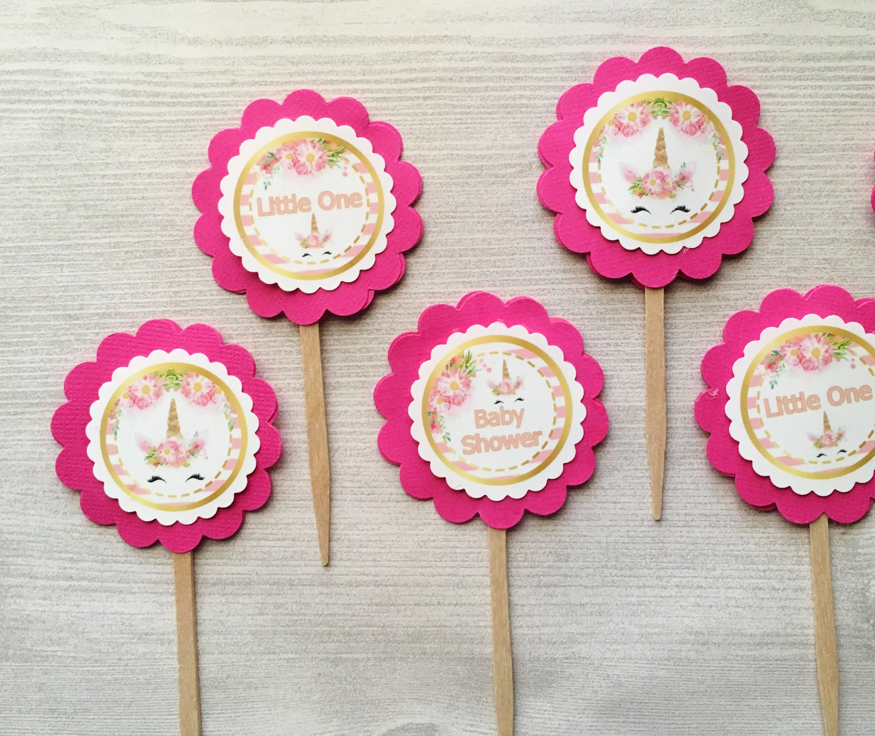 Baby Shower Cupcake Toppers, Set of 6