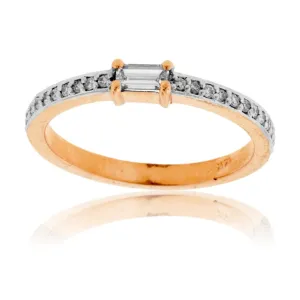 Baguette Diamond & Diamond Lined Band