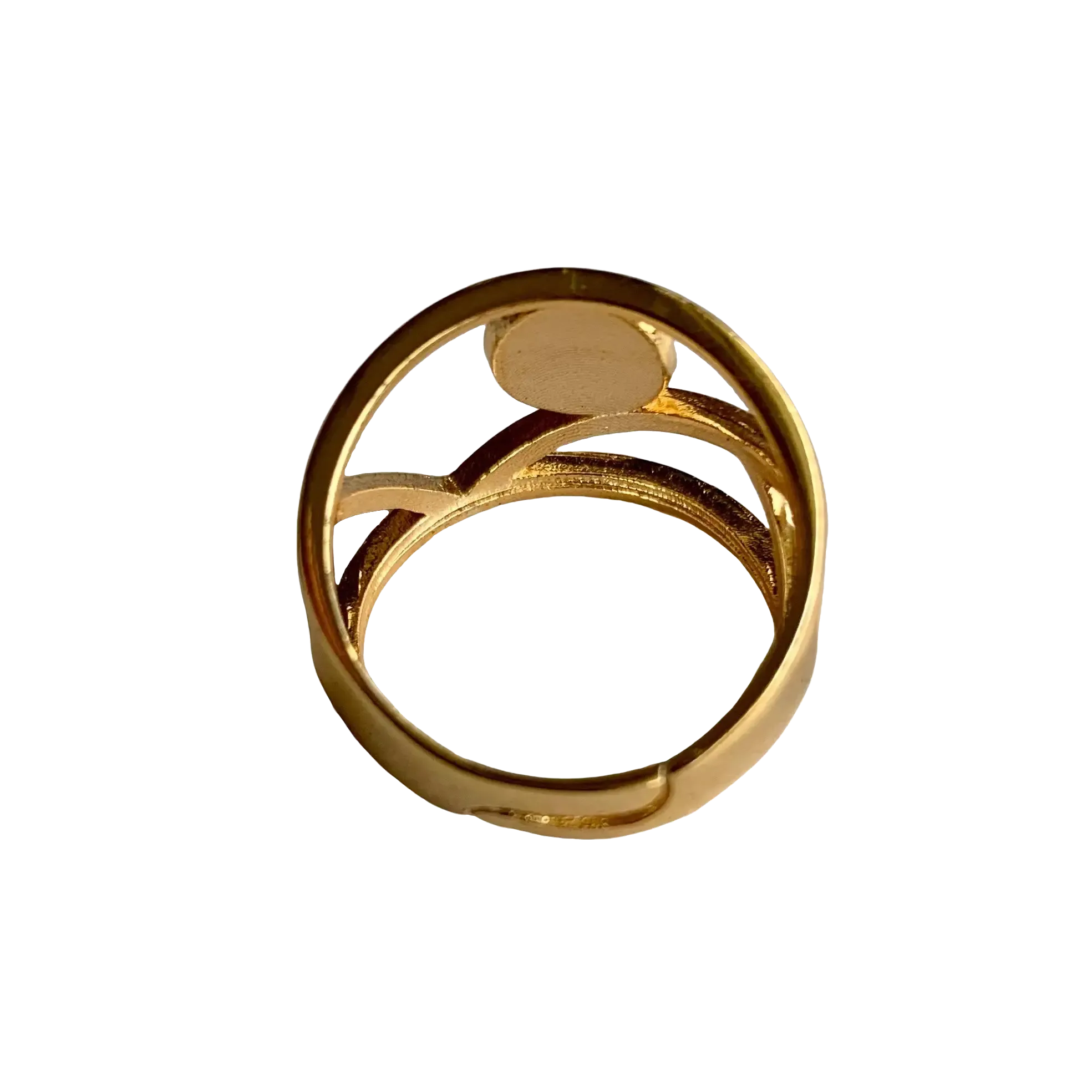 Bande de Vagabonds Floating Evil Eye (Nazar Bonju) Turkish Gold Brass Plated Handmade Fashion Ring