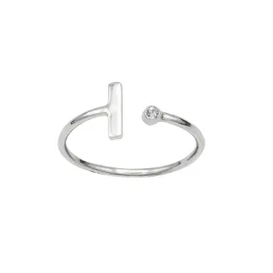 Bar and Topaz Statement Sterling Silver Ring