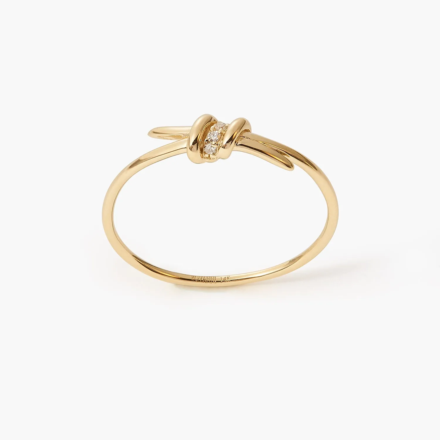 Barbed Wire Promise and Best Friends Ring with diamonds - Delicate Knot Ring