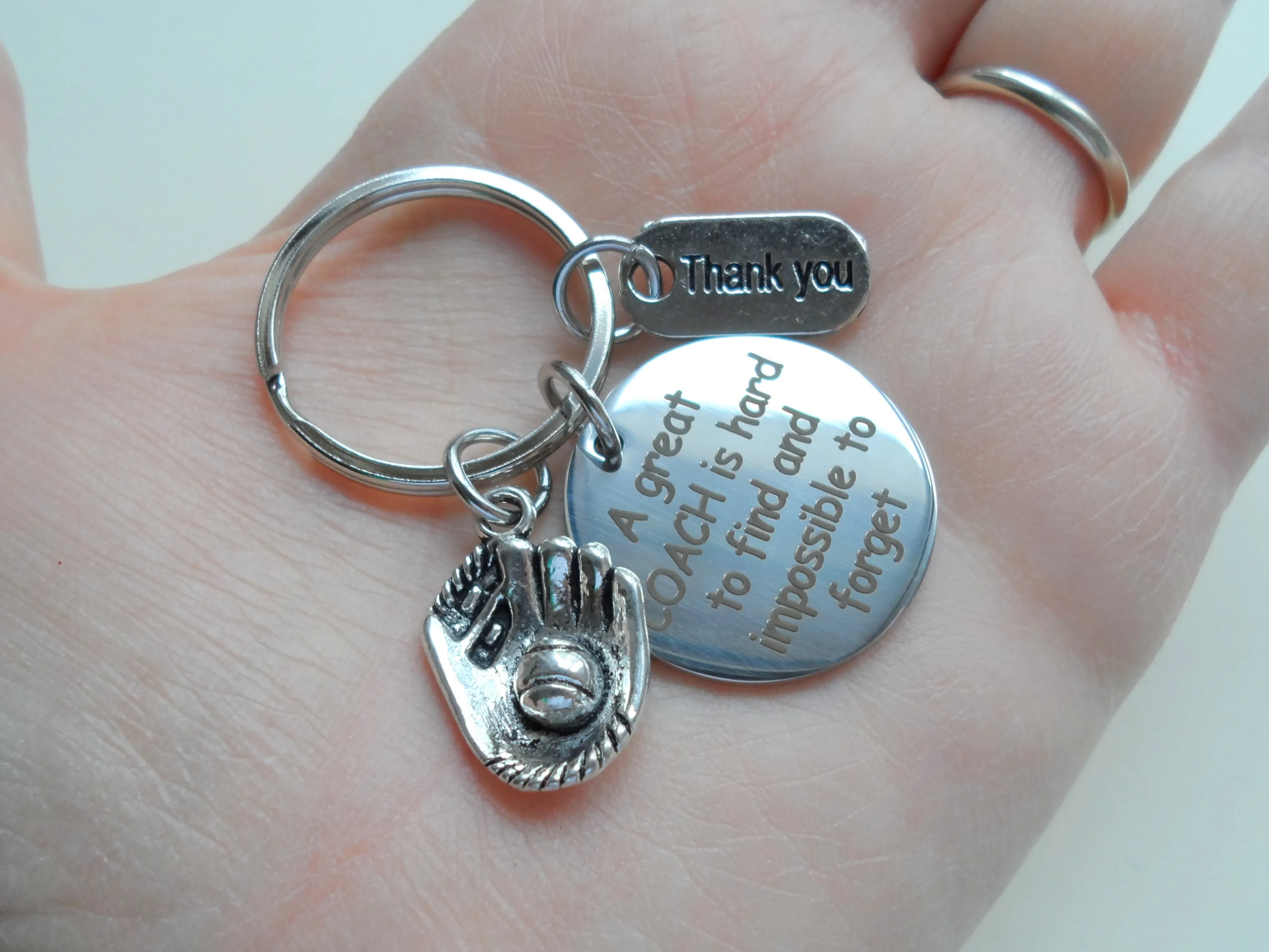 Baseball Coach Appreciation Gift • Engraved "A Great Coach is Impossible to Forget" Keychain | Jewelry Everyday