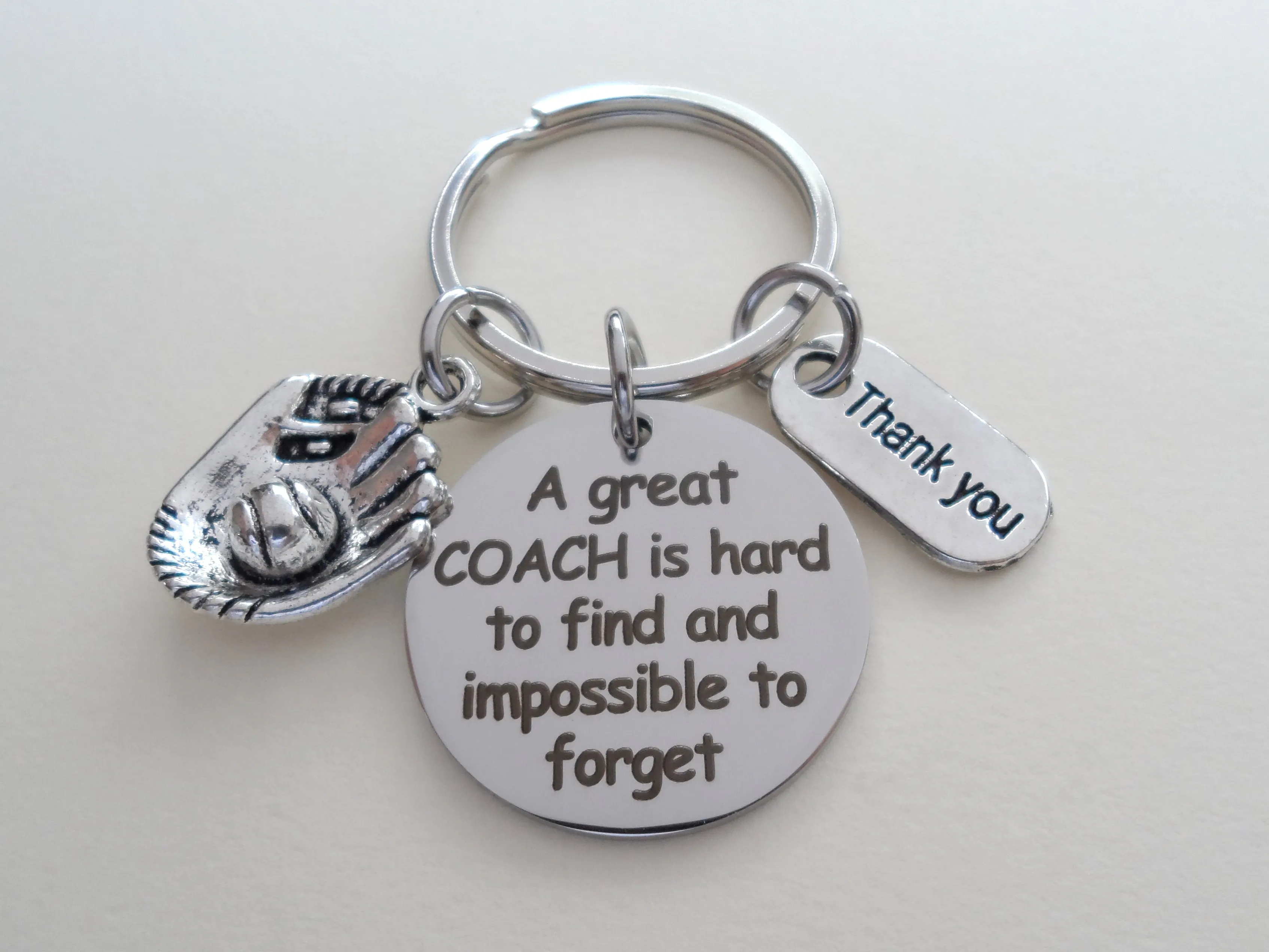 Baseball Coach Appreciation Gift • Engraved "A Great Coach is Impossible to Forget" Keychain | Jewelry Everyday