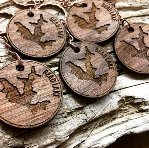 Bead Lake Engraved Keychain