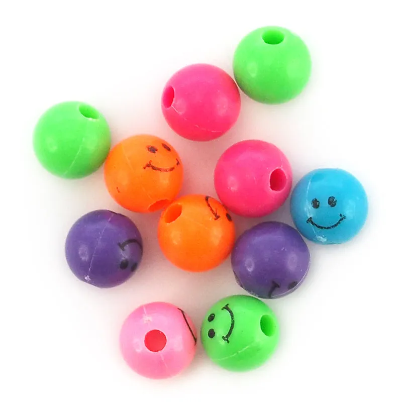 BEAD PLASTIC HAPPY FACE ASST 20G