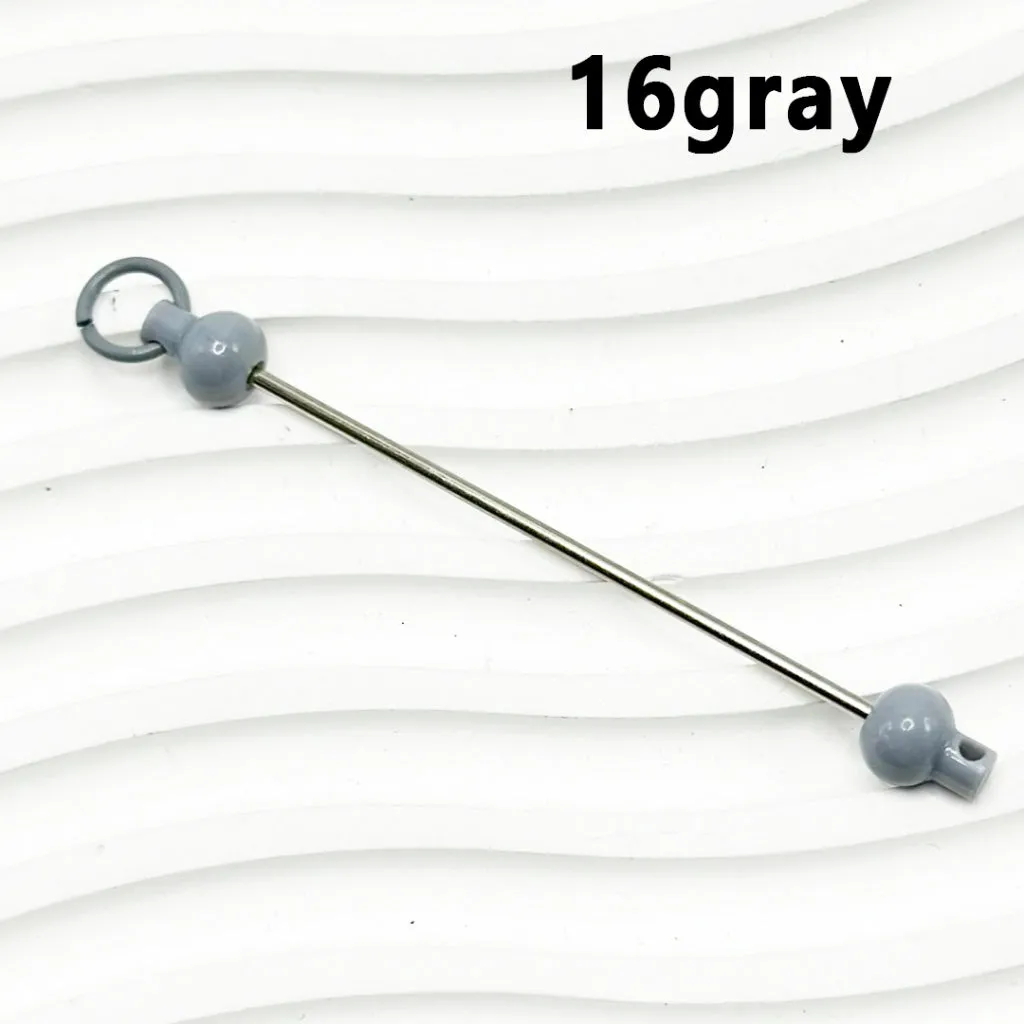 Beadable Bars for DIY Keychains and Accessories, Solid Colors, 90MM, the Material of the Bar is Metal and Plastic