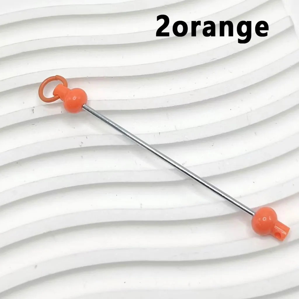 Beadable Bars for DIY Keychains and Accessories, Solid Colors, 90MM, the Material of the Bar is Metal and Plastic