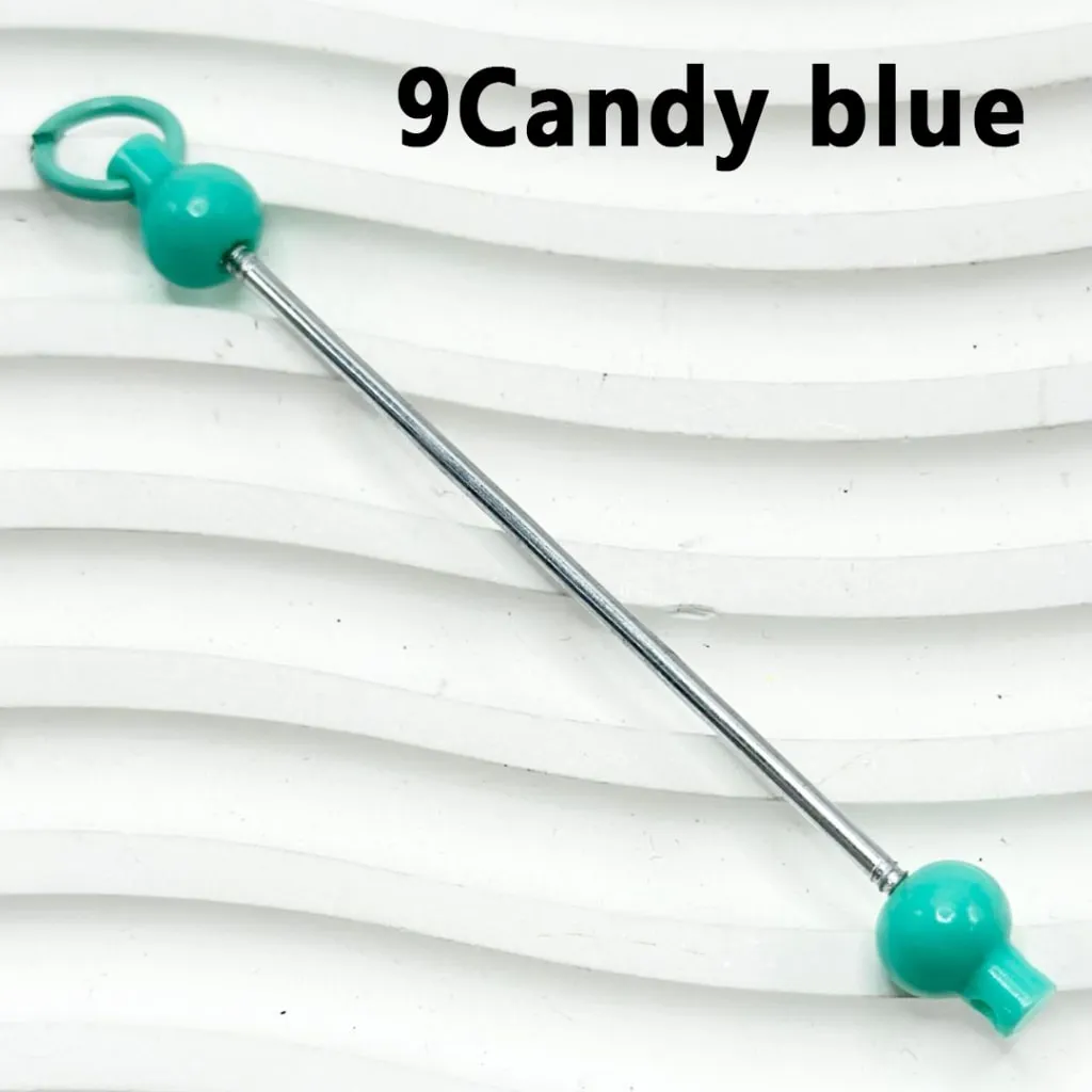 Beadable Bars for DIY Keychains and Accessories, Solid Colors, 90MM, the Material of the Bar is Metal and Plastic