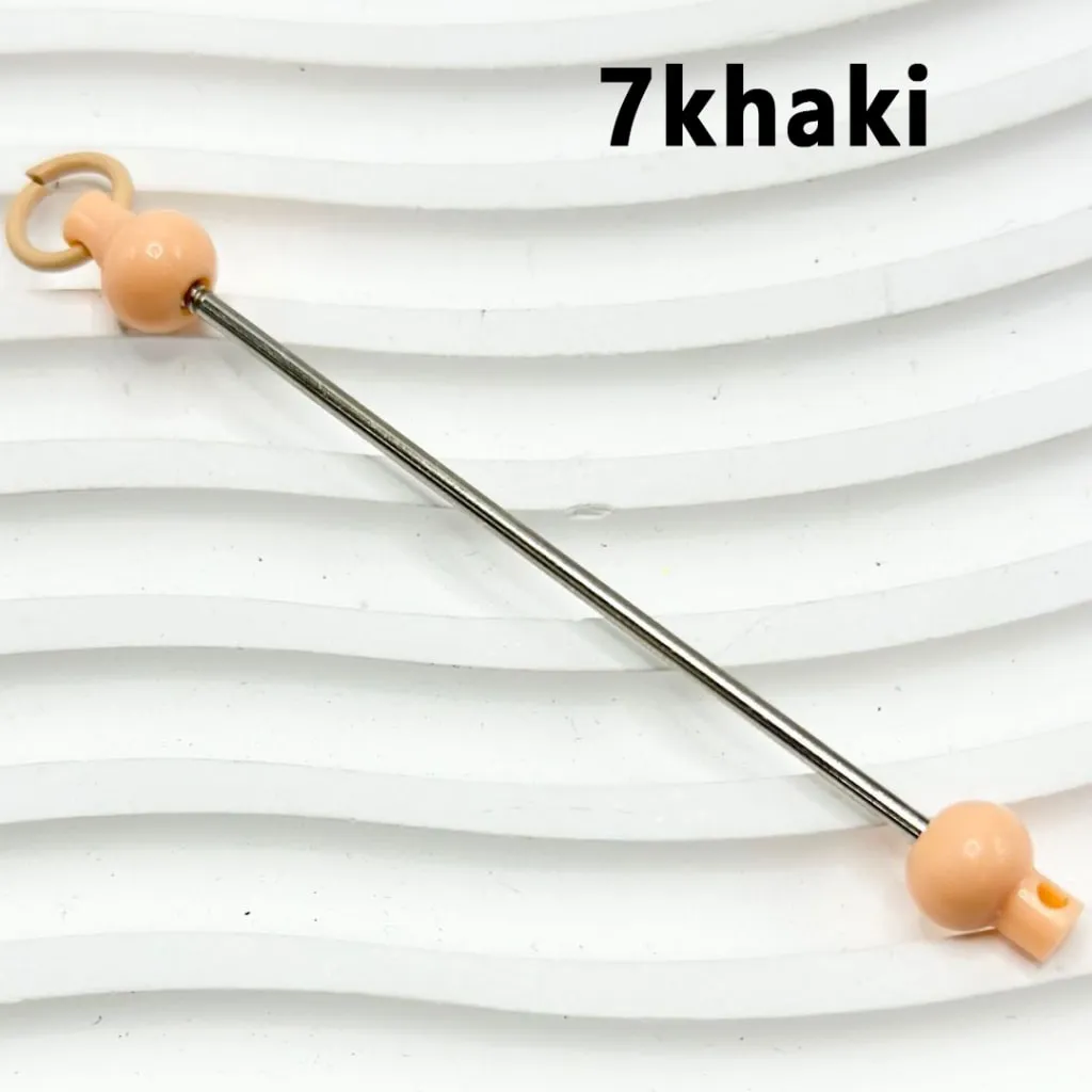 Beadable Bars for DIY Keychains and Accessories, Solid Colors, 90MM, the Material of the Bar is Metal and Plastic
