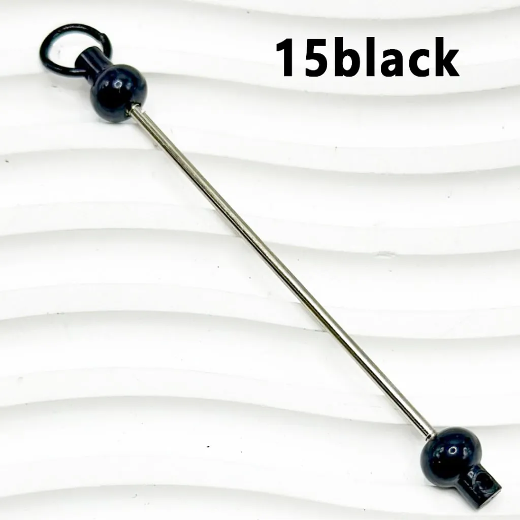 Beadable Bars for DIY Keychains and Accessories, Solid Colors, 90MM, the Material of the Bar is Metal and Plastic