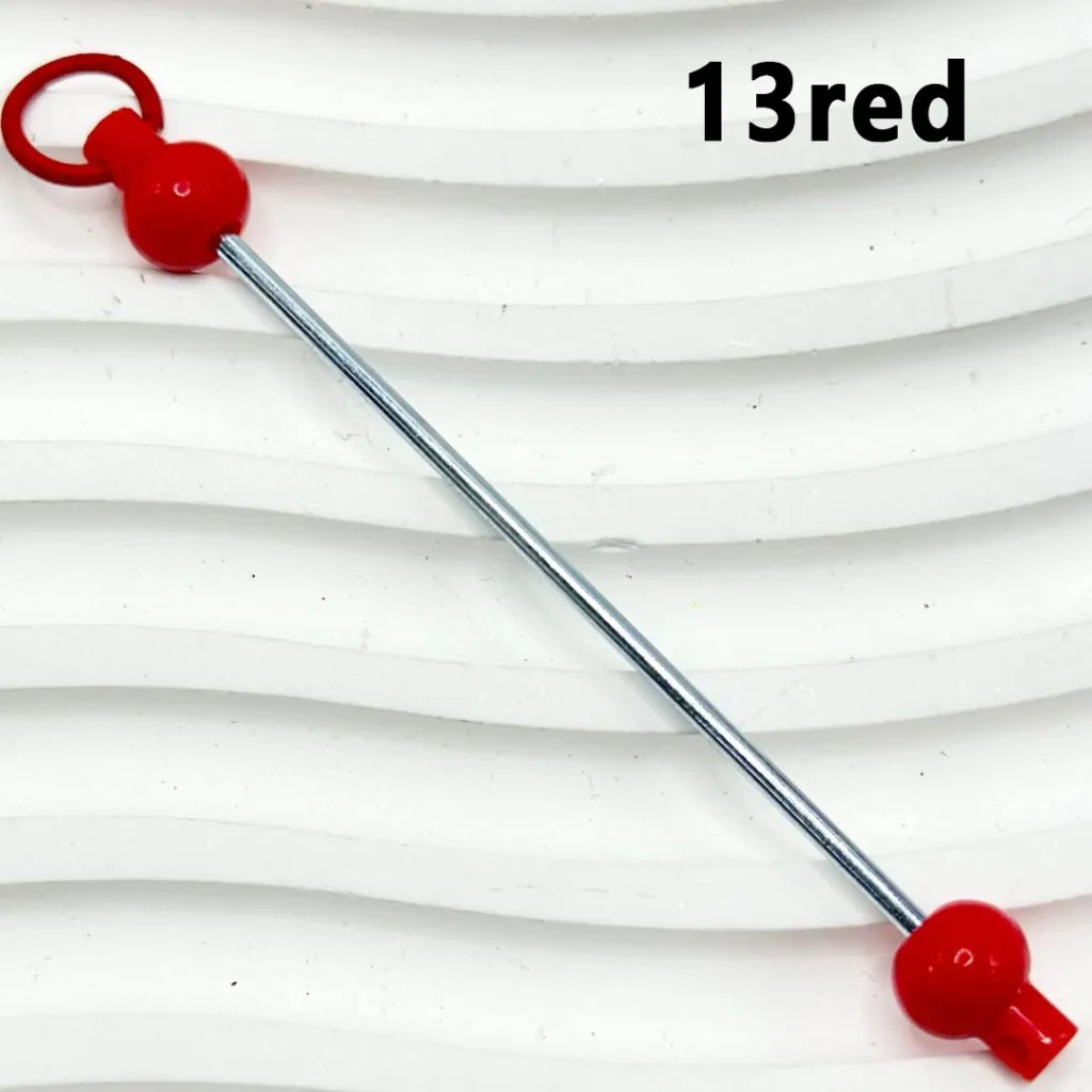 Beadable Bars for DIY Keychains and Accessories, Solid Colors, 90MM, the Material of the Bar is Metal and Plastic