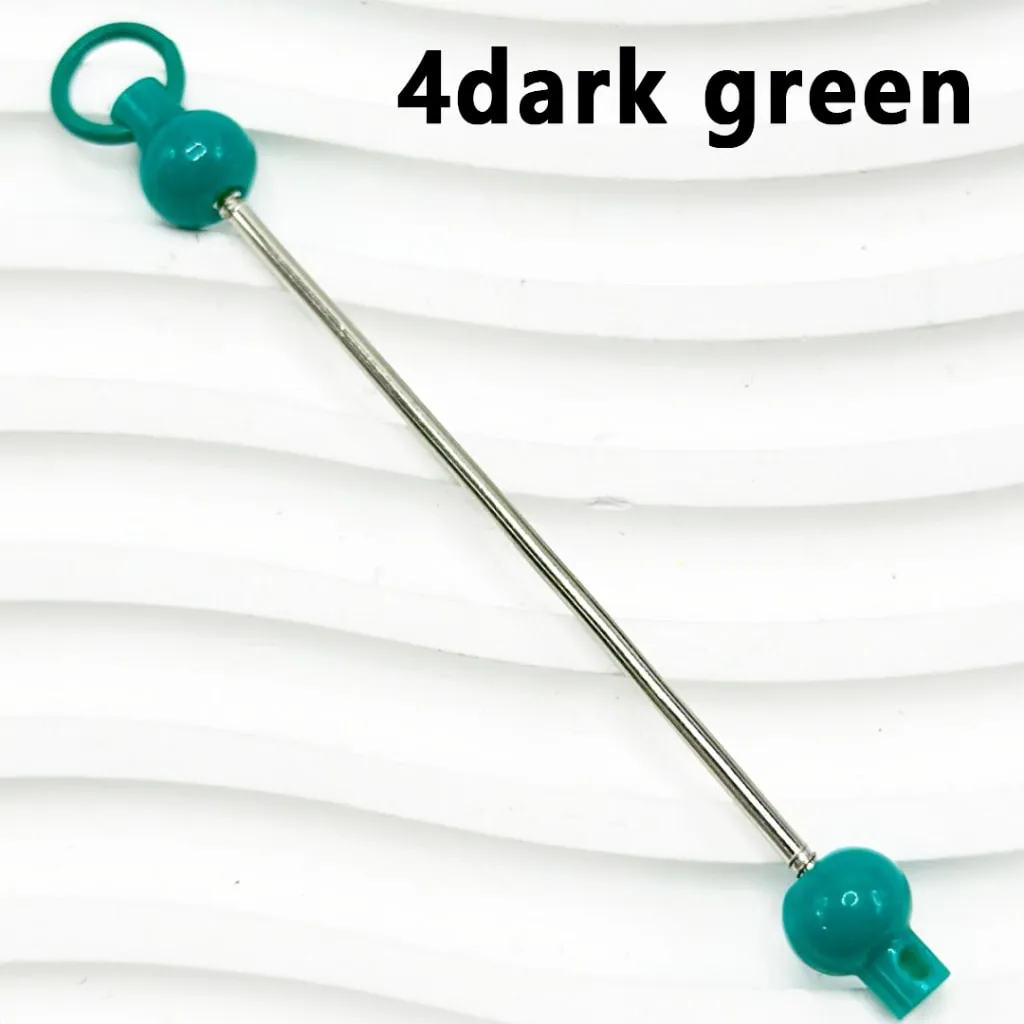 Beadable Bars for DIY Keychains and Accessories, Solid Colors, 90MM, the Material of the Bar is Metal and Plastic