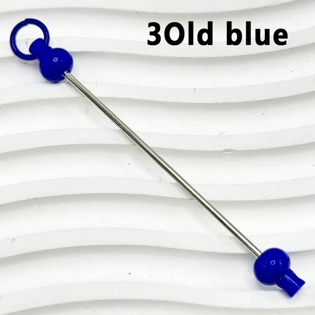Beadable Bars for DIY Keychains and Accessories, Solid Colors, 90MM, the Material of the Bar is Metal and Plastic