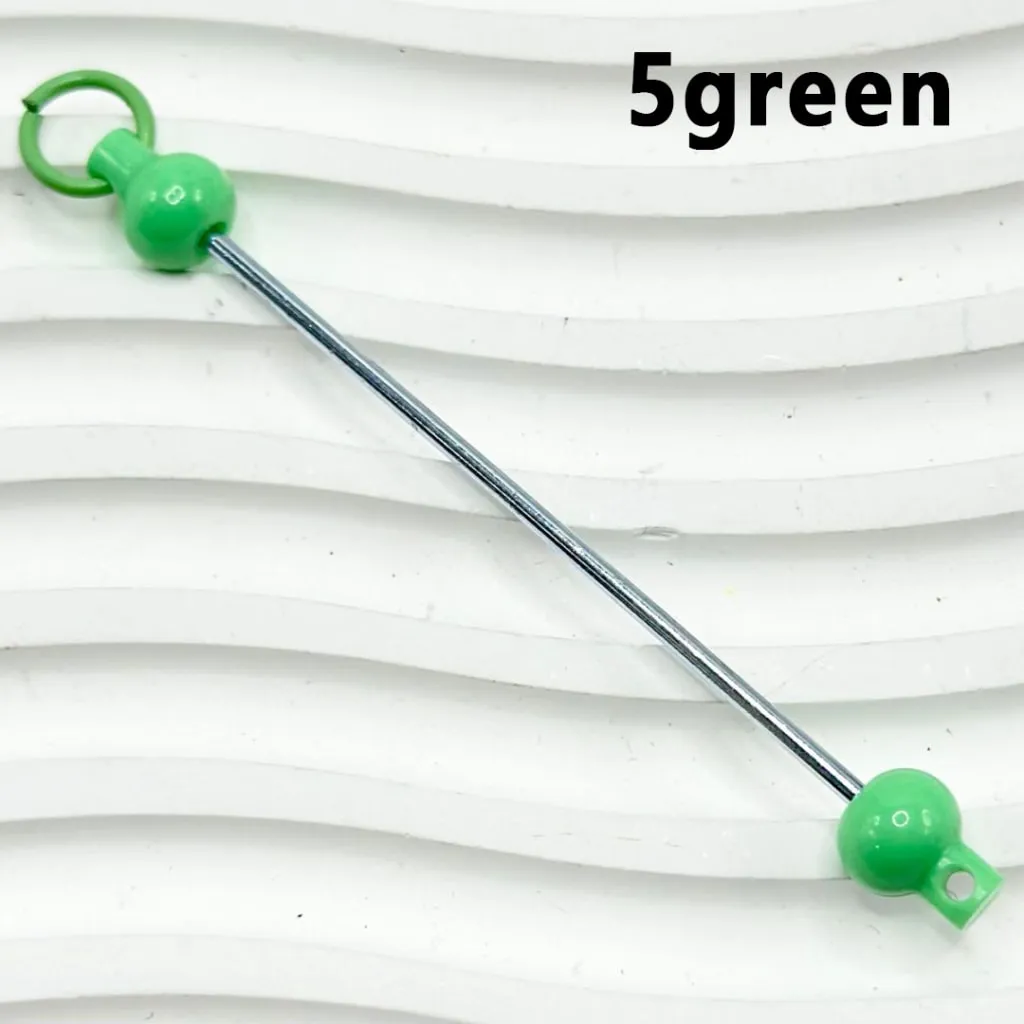 Beadable Bars for DIY Keychains and Accessories, Solid Colors, 90MM, the Material of the Bar is Metal and Plastic