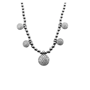 Beaded Necklace with Diamond Pendants