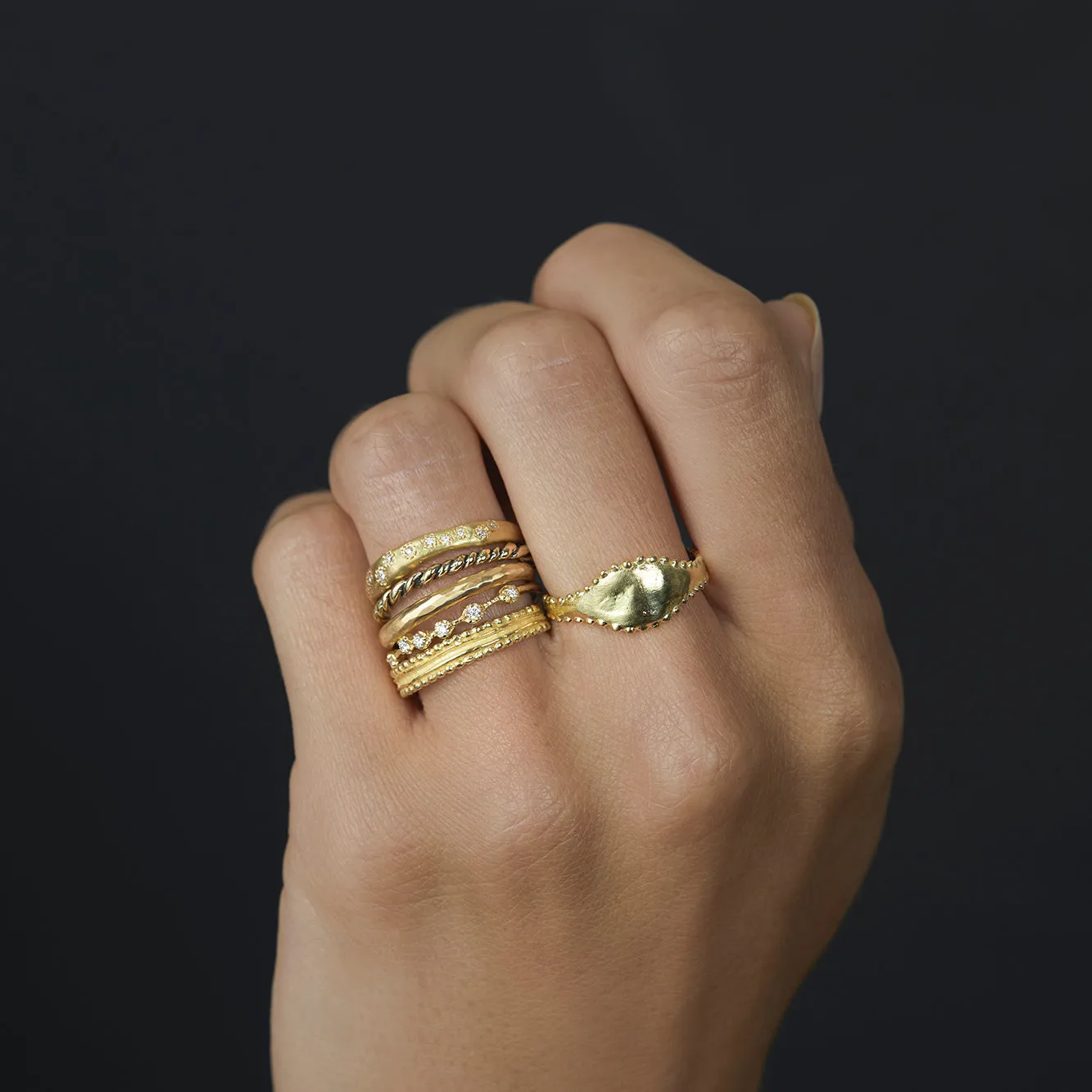 Beaded Signet Ring | R23001