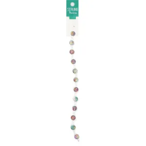 BEADS STRUNG BLACK AB ROSE 12PC