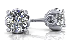 Beautiful Tulip Diamond Stud Earrings with 0.25 ct.(finished) 3.2mm