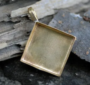 Bezel Cup Pendant for Resin Jewelry - Diamond Pendant 37mm by 29mm