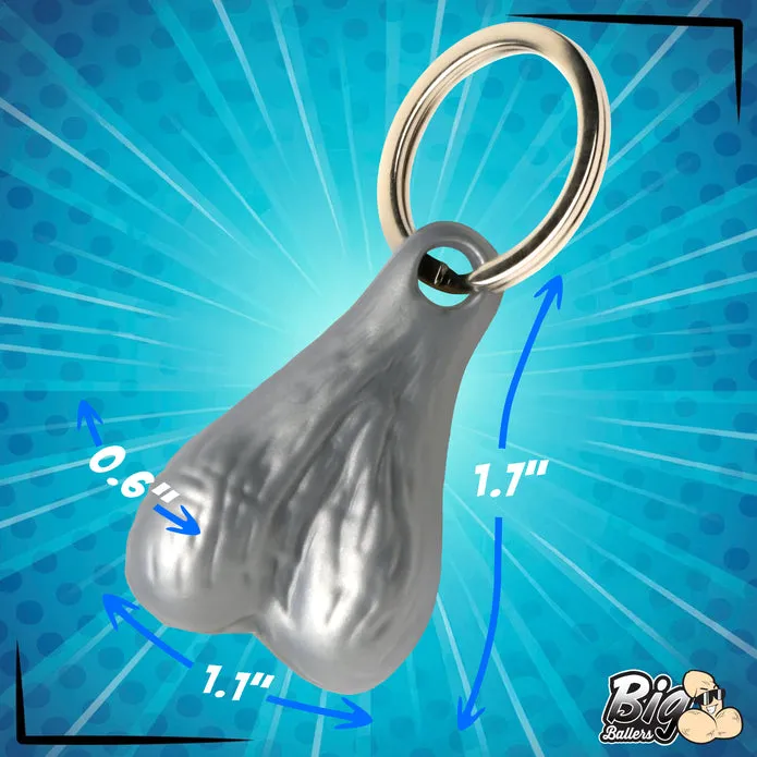 Big Ballers Nuts Keychain - Silver