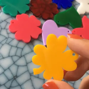 Big Hearts, Flowers, Clovers & Butterflies / 10 Pieces, 40mm