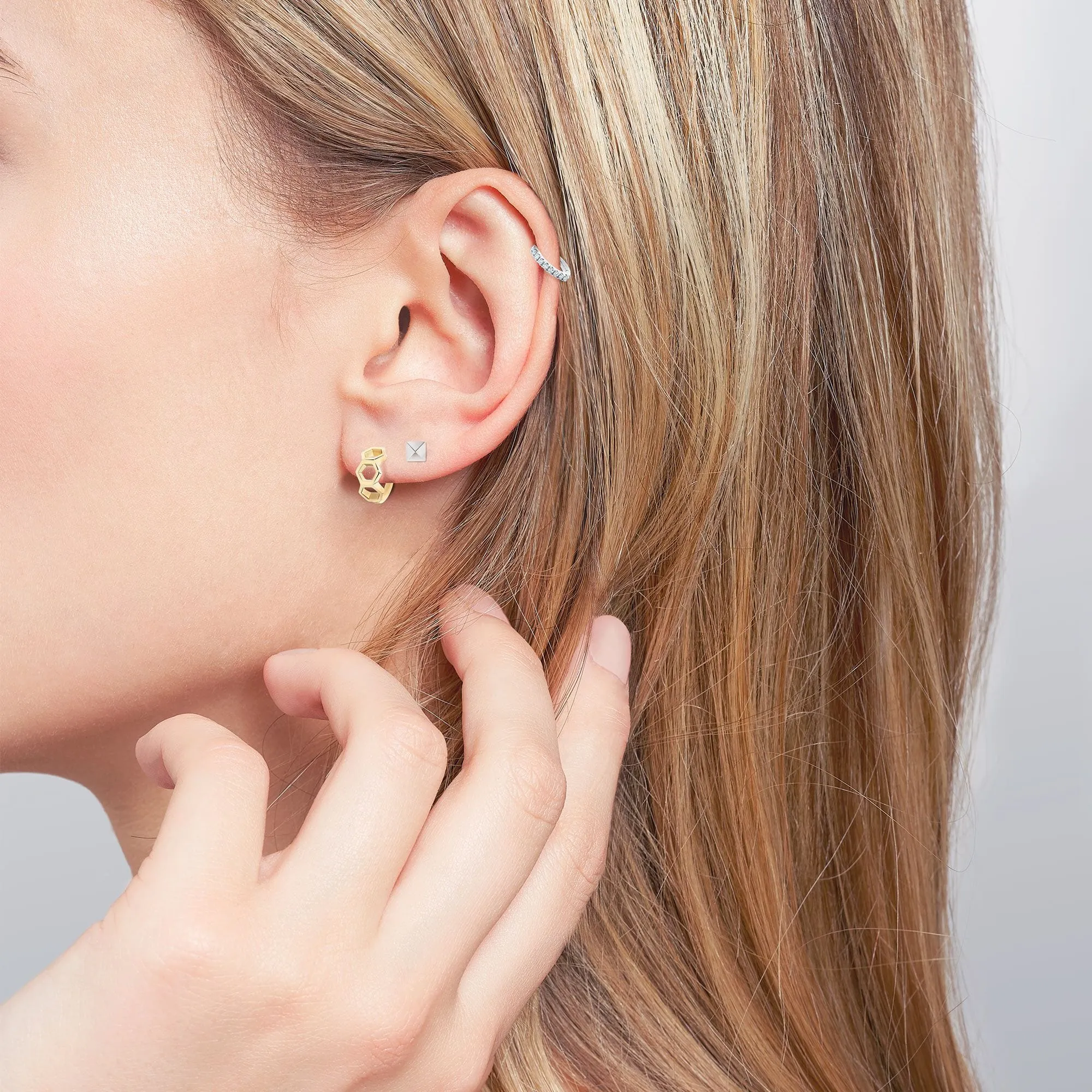 Birks Iconic Silver Rock and Pearl Earrings