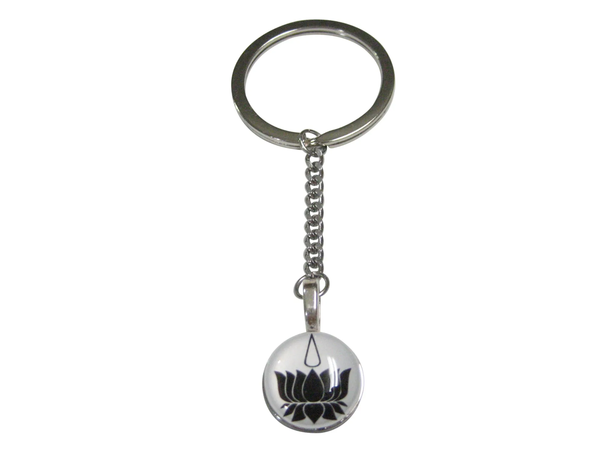 Black and White Toned Ayyavazhi Pendant Keychain