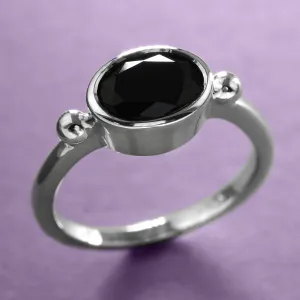 Black Onyx Ring In Silver