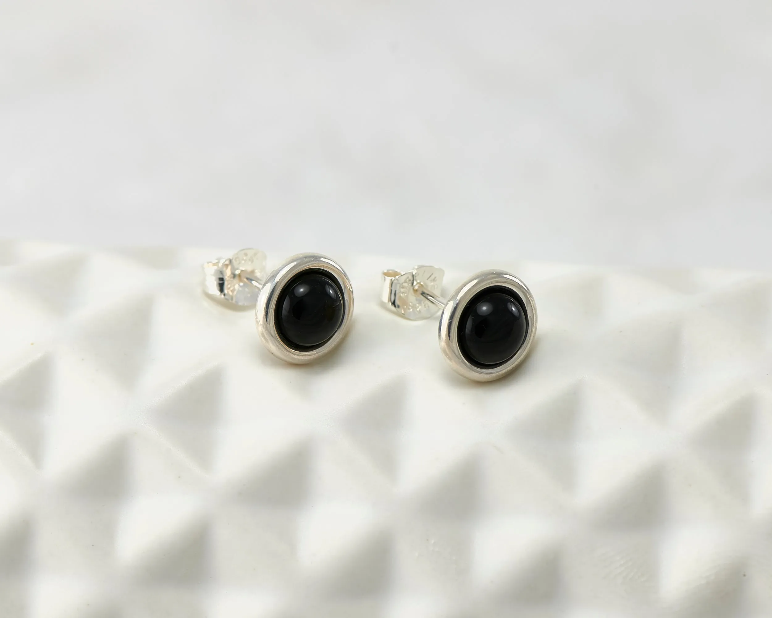 Black Onyx Stud Earrings