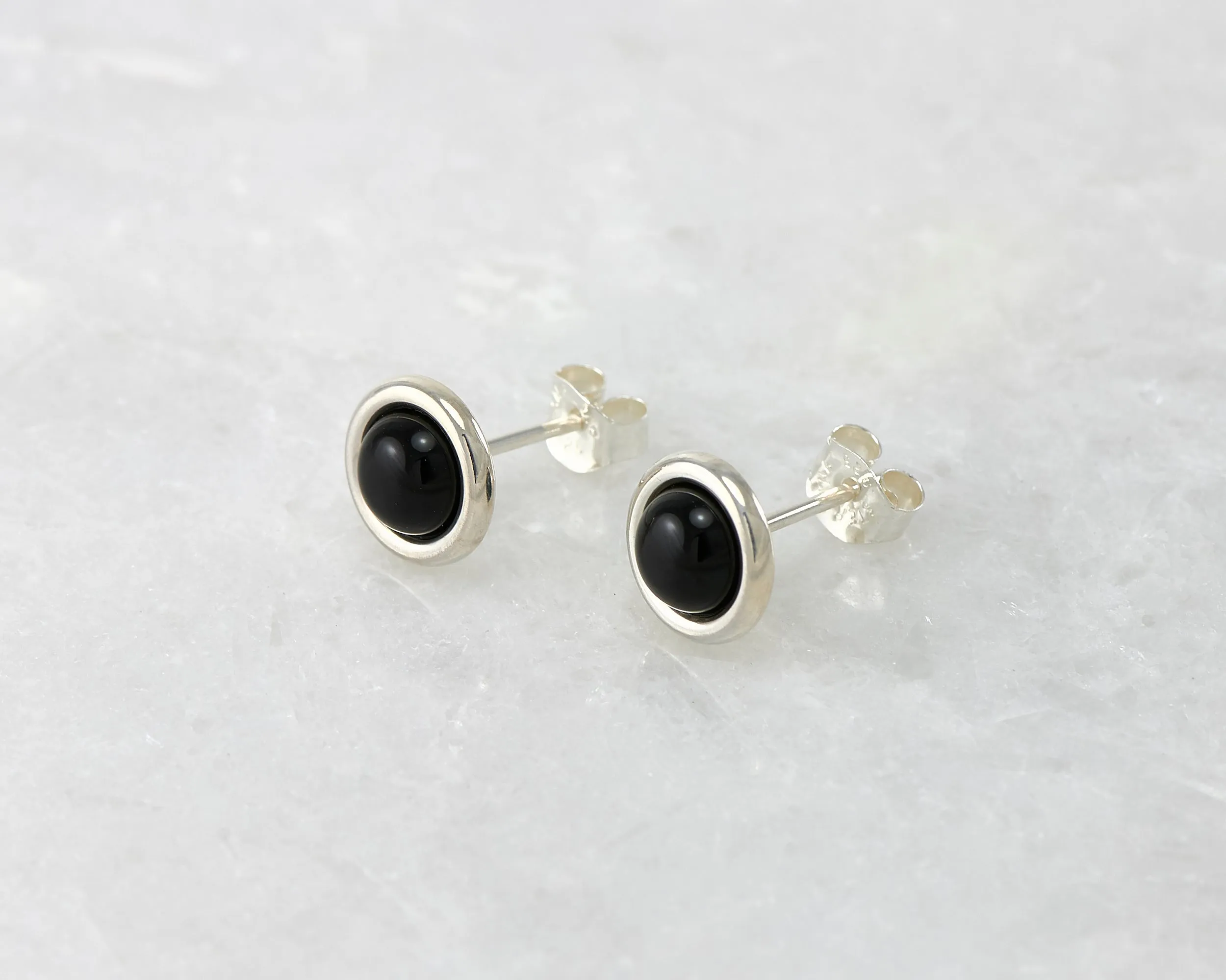 Black Onyx Stud Earrings