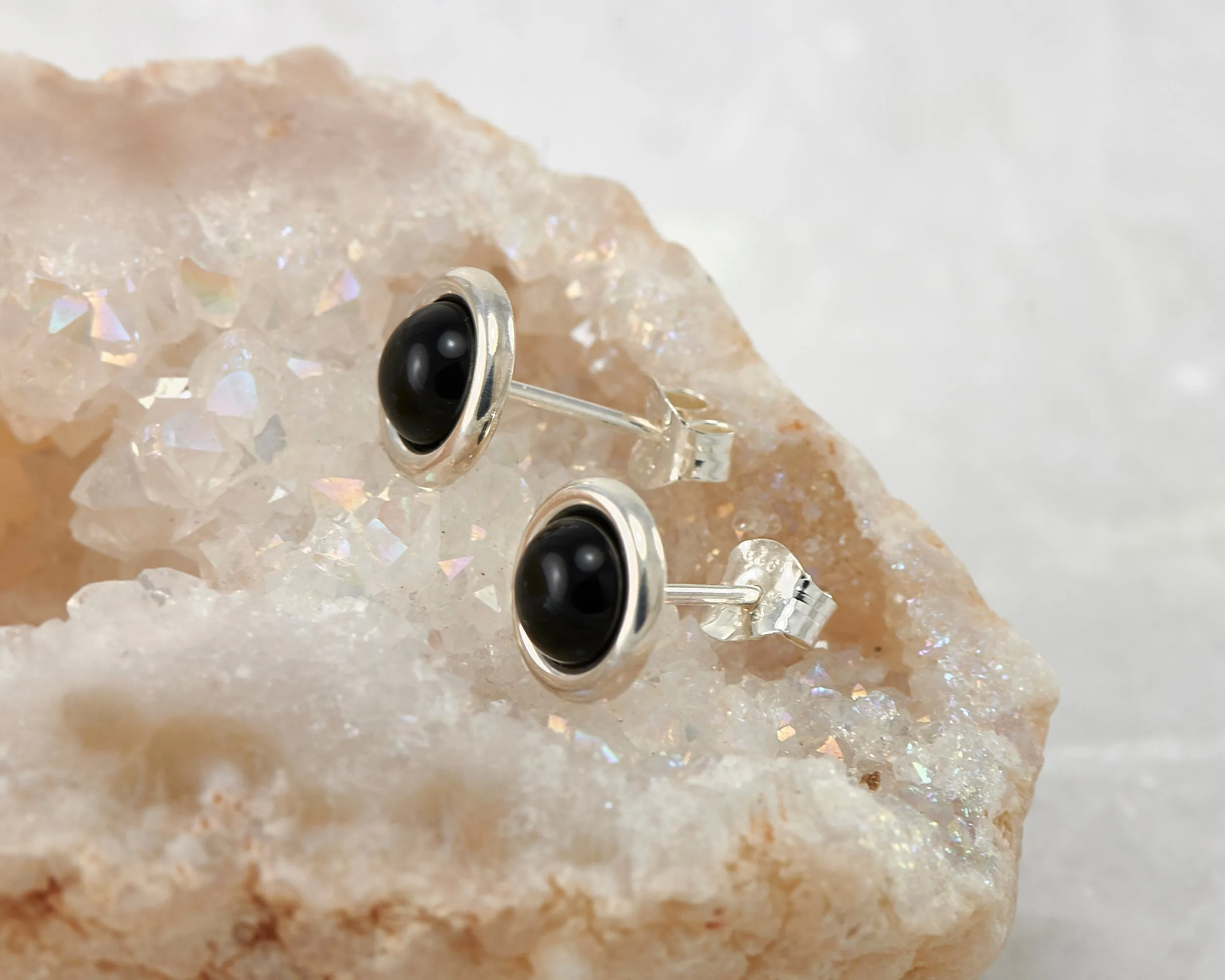 Black Onyx Stud Earrings