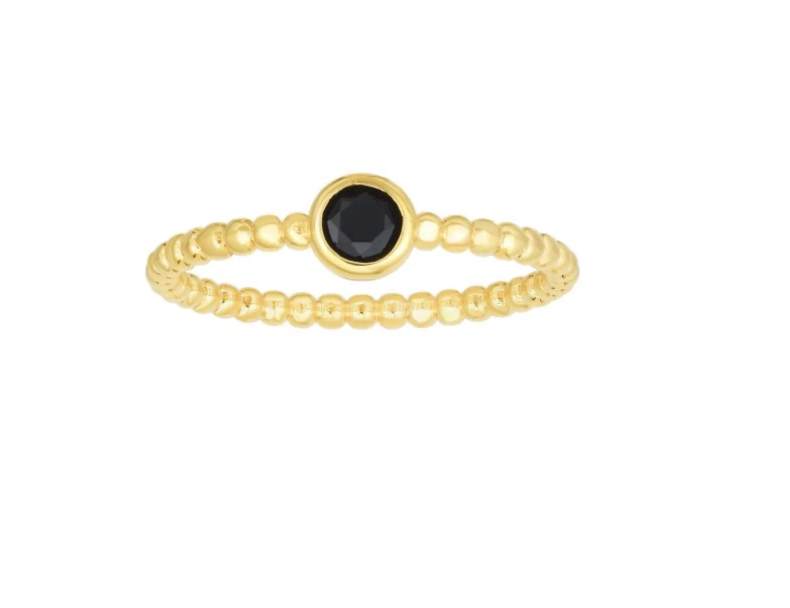Black Spinel Beaded Ring