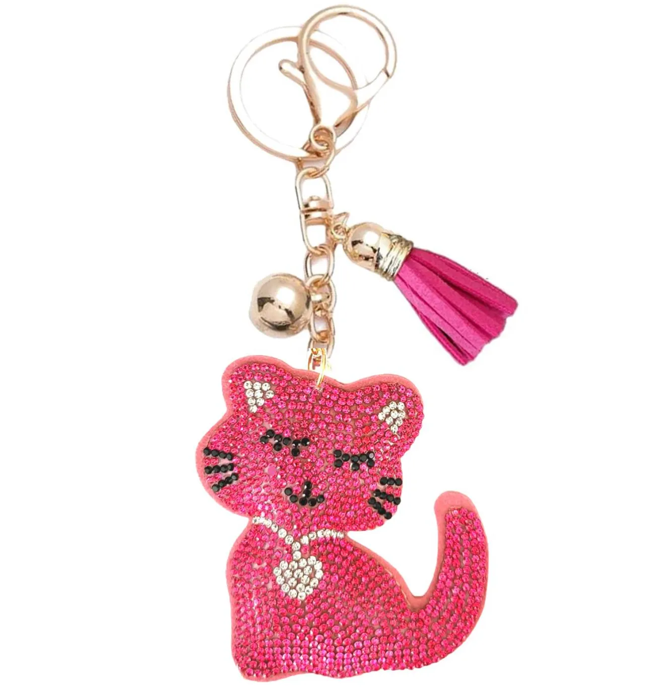 Bling Pets & Creatures Bag Charm with Keychain, Fasion Accessory for Keys, Purse, Backpack