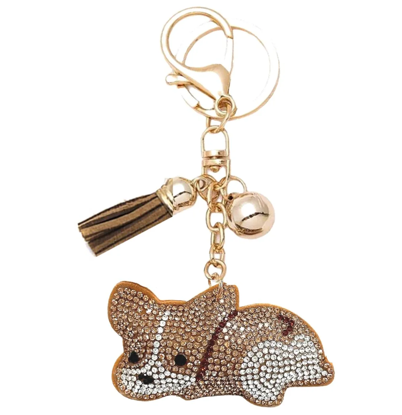 Bling Pets & Creatures Bag Charm with Keychain, Fasion Accessory for Keys, Purse, Backpack