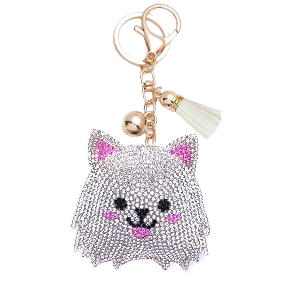 Bling Pets & Creatures Bag Charm with Keychain, Fasion Accessory for Keys, Purse, Backpack