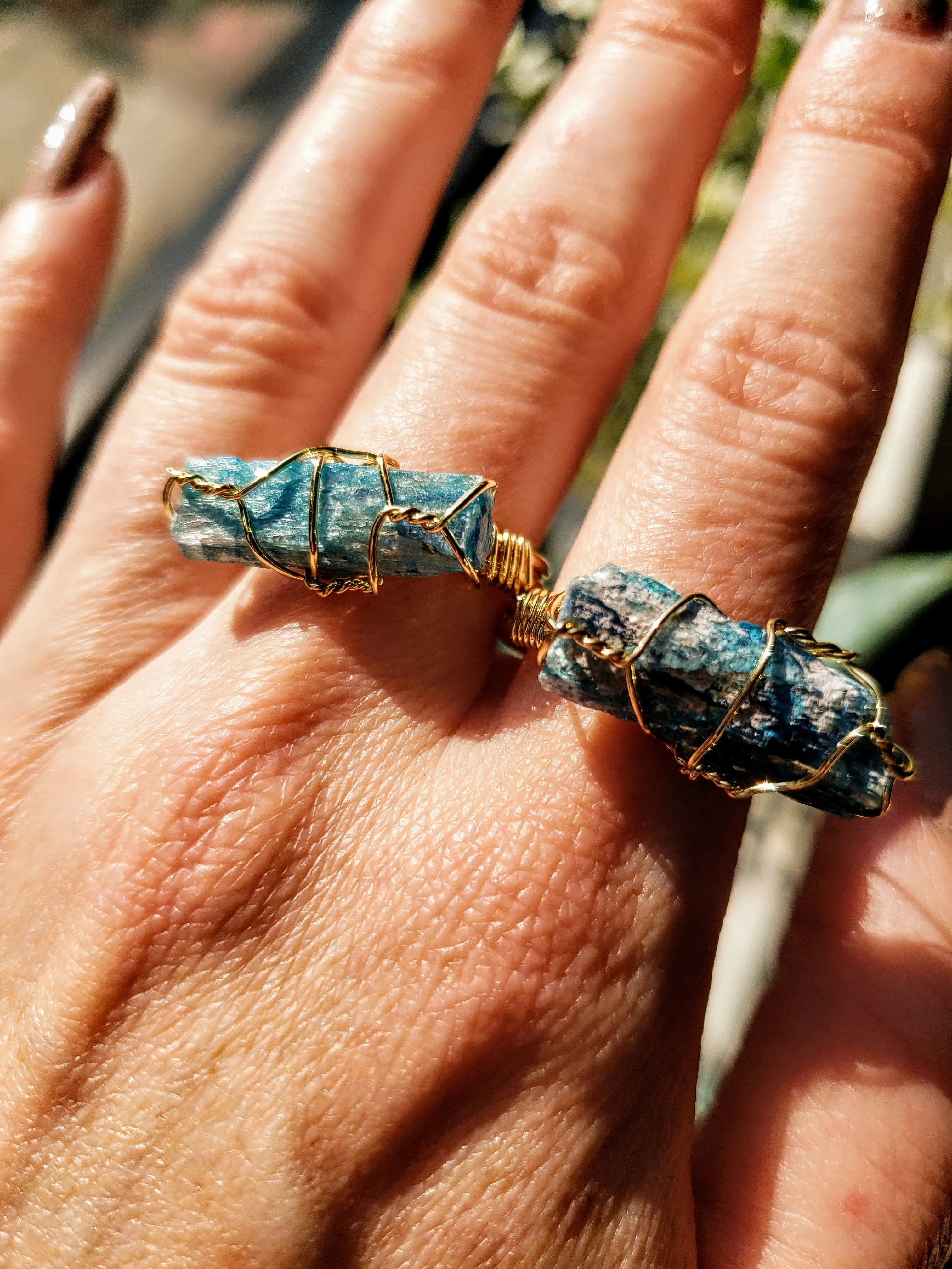 Blue Apatite Gemstone Ring