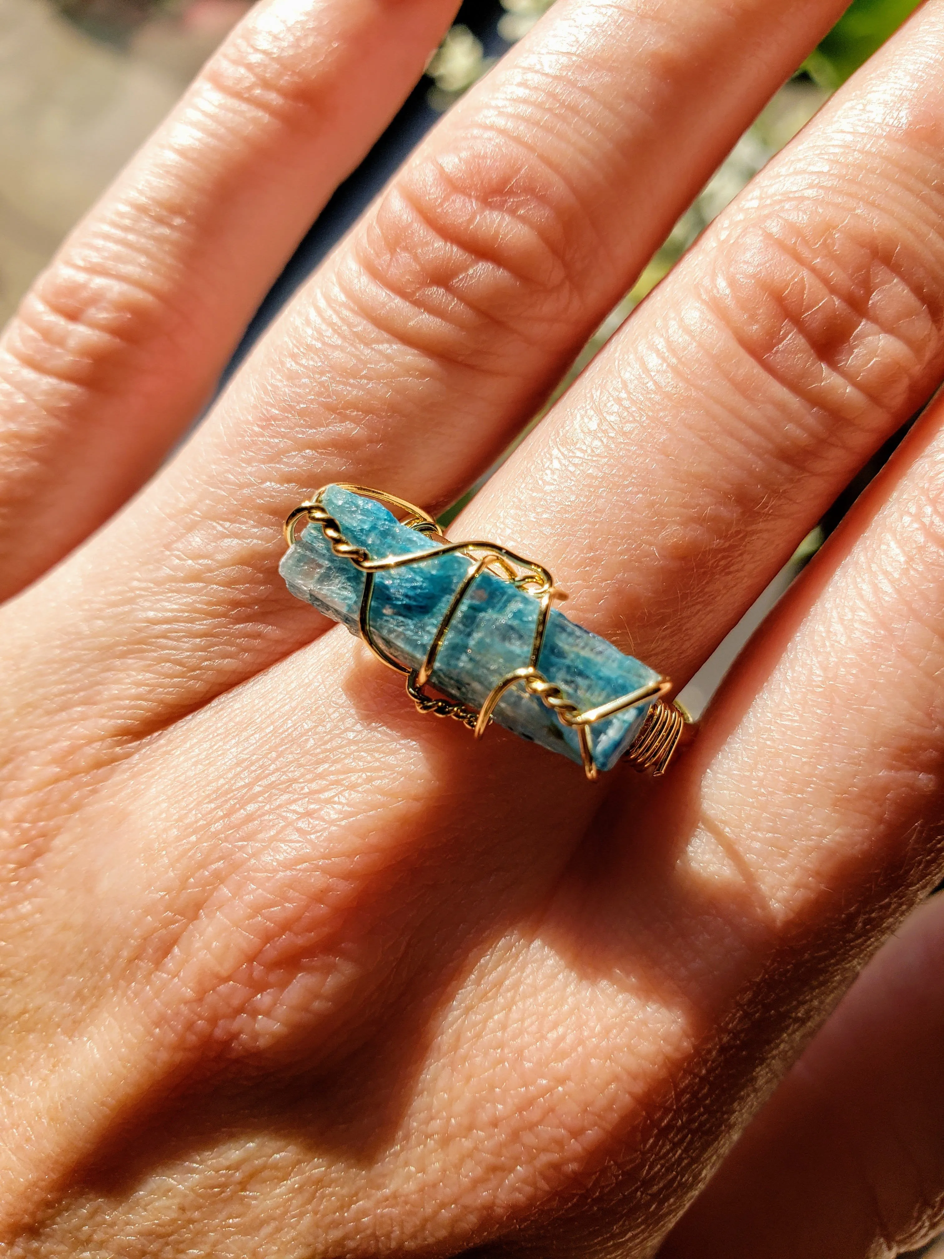 Blue Apatite Gemstone Ring