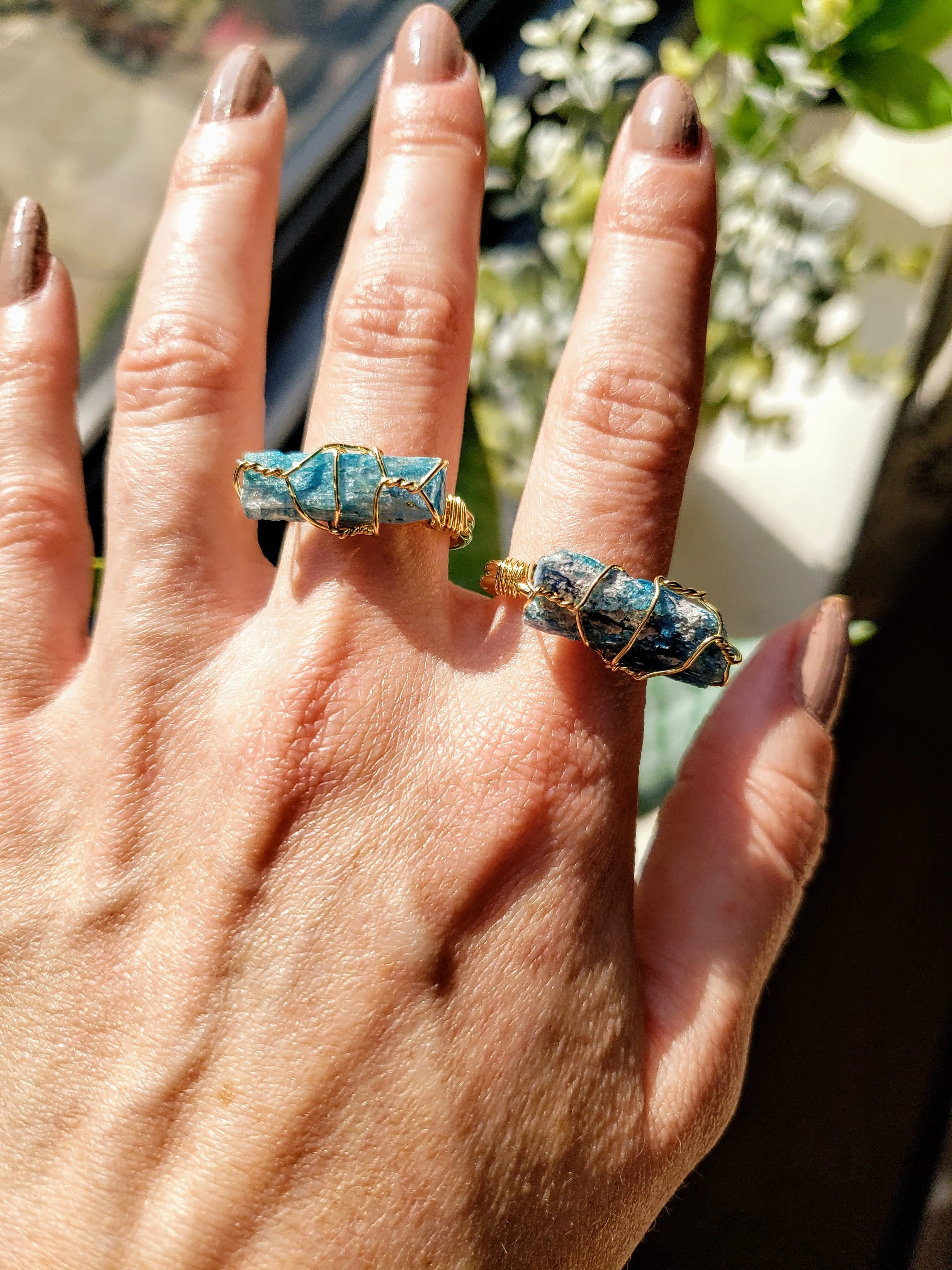 Blue Apatite Gemstone Ring