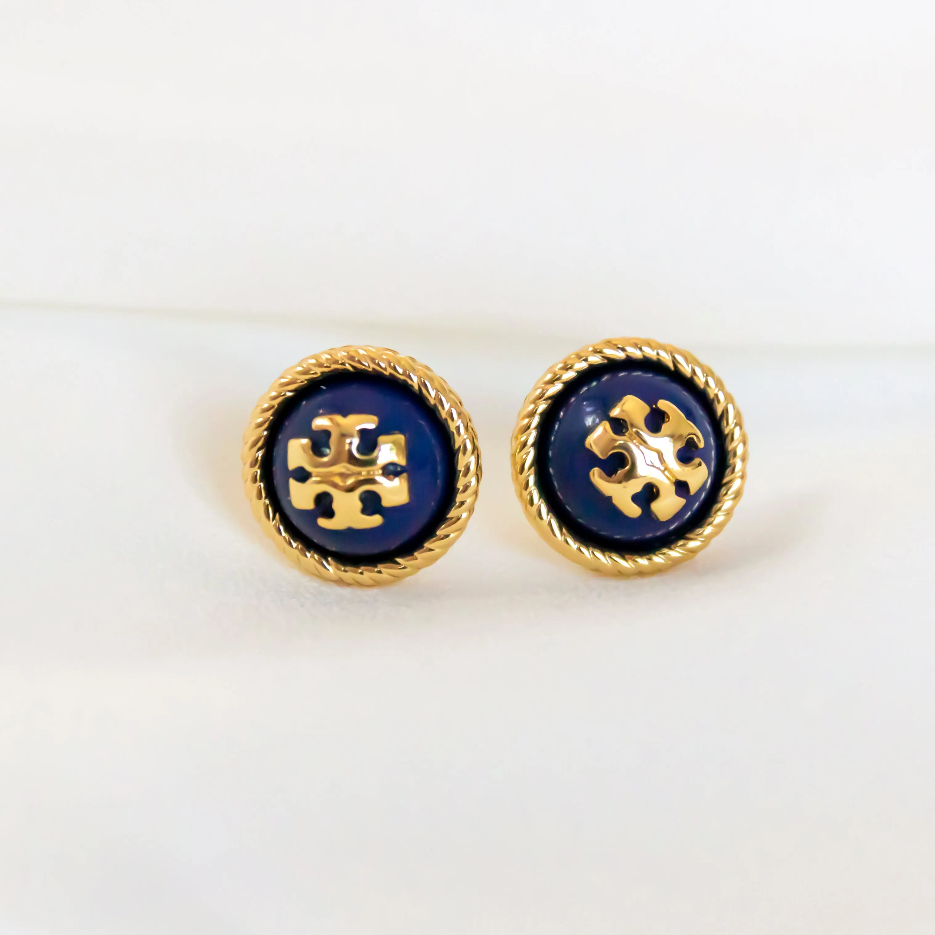 Blue Logo Rope Earrings