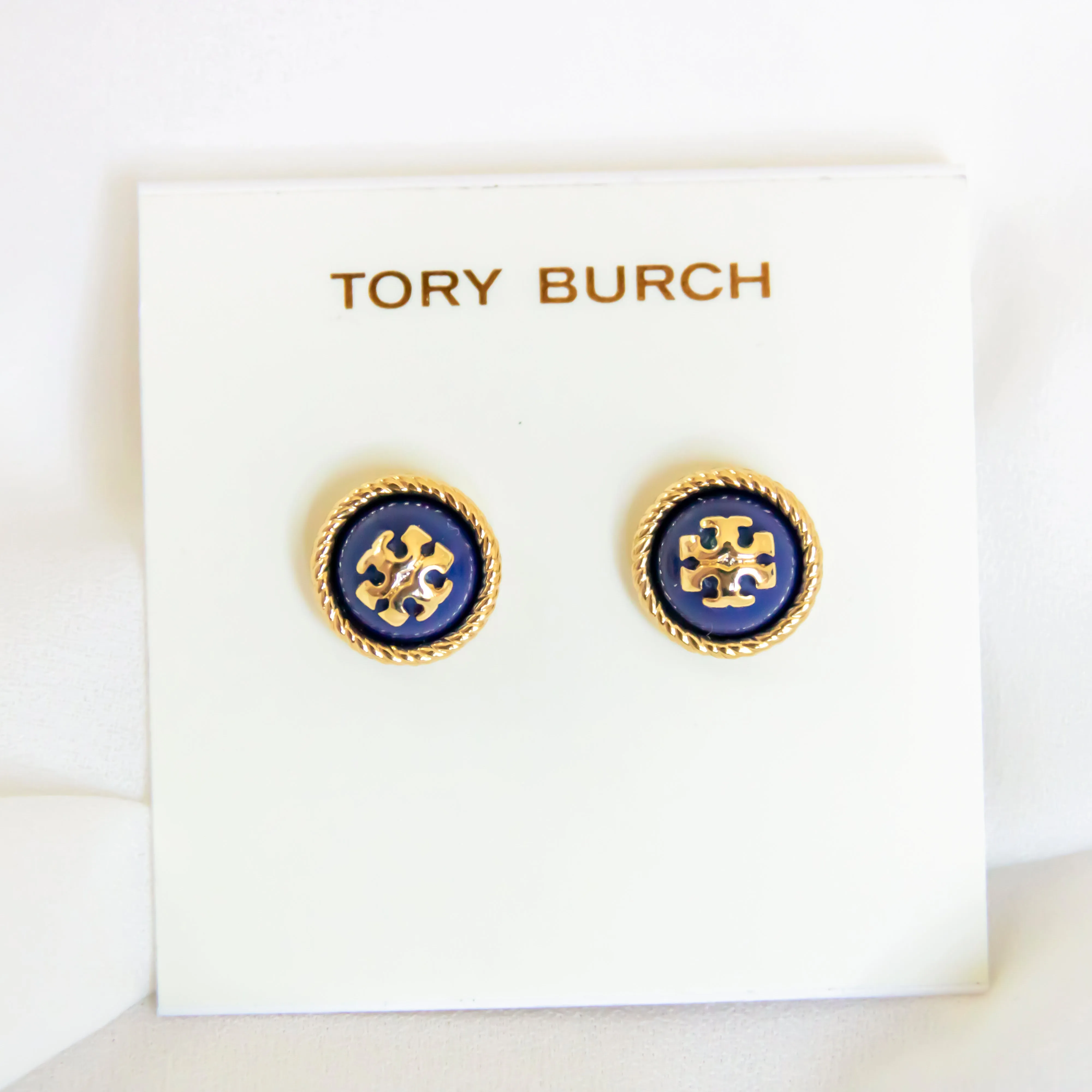 Blue Logo Rope Earrings