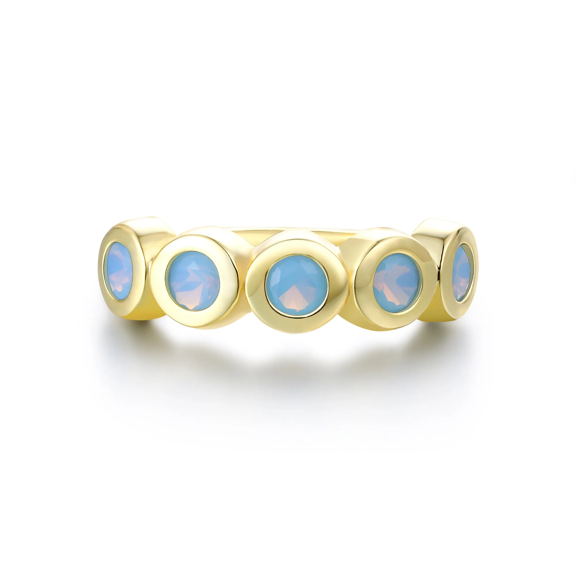 Blue Opal Bezel Ring