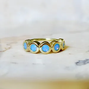 Blue Opal Bezel Ring
