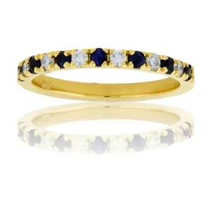 Blue Sapphire & Diamond Band