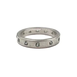 Blue Sapphire Silver Band