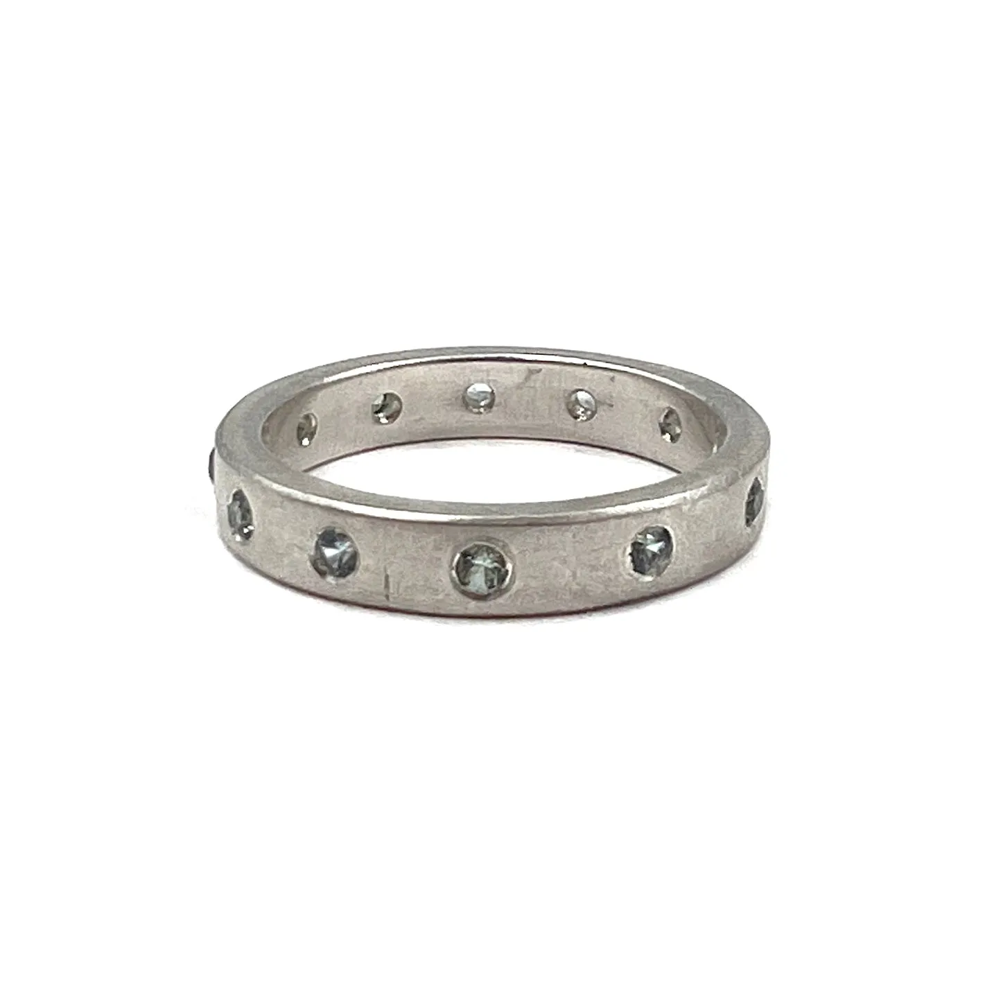 Blue Sapphire Silver Band