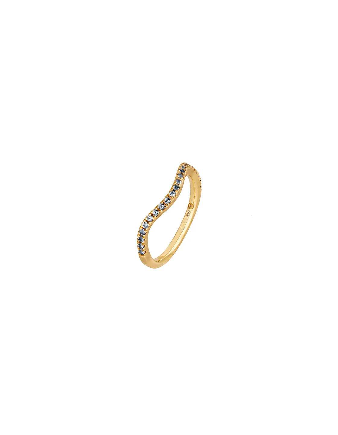 Blue Sapphire Wave Stack Rings