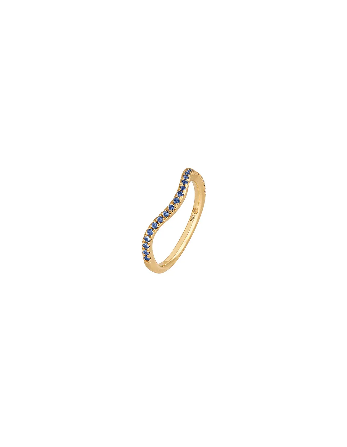 Blue Sapphire Wave Stack Rings