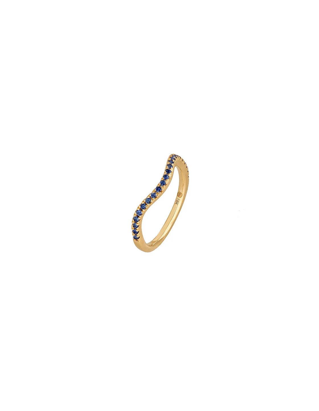 Blue Sapphire Wave Stack Rings