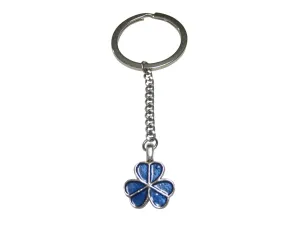 Blue Shamrock Clover Pendant Keychain